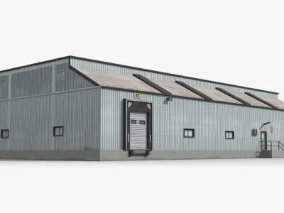Factory x19 Low-poly 3D model