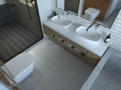 Bathroom Corona render 3D model