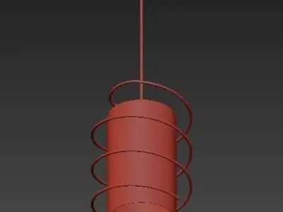 Carly 1 Light  W Gold Leaf Pendant with White Linen Shade 3D model