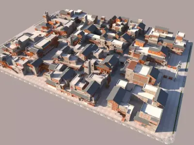 Tourist Resort Town 3D model