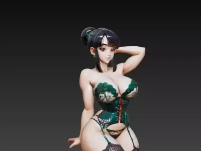 Emerald Lace Empress Anime Figure 3D print model