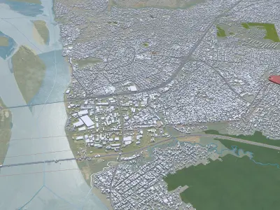 Onitsha Nigeria 40km Low-poly 3D model