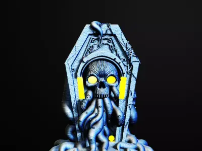 Spooky Octuskull Lamp 3D Printable STL File 3D print model