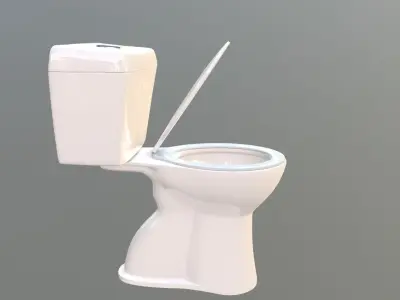 toilet bathroom houseware Low-poly 3D model