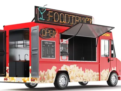  Detailed Popcorn Truck 