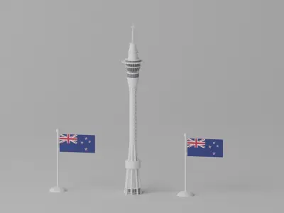 Sky Tower Auckland New Zealand 3D model