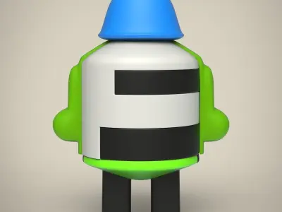 Robot with helmet 3D model