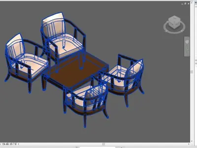 table and chairs 3D model
