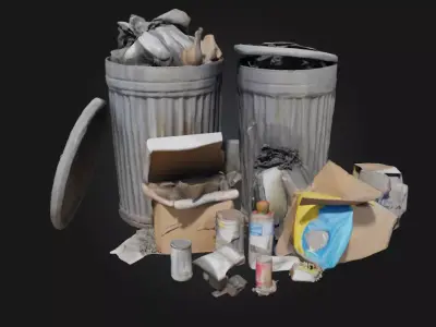 Garbage Overflow  Chaos in the Urban Corners 3D model