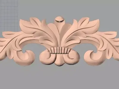 Door flower 3D relief STL Model for CNC woodworking carving E286 3D model