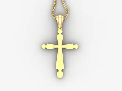 Light Gold 18K Cross Pendant 2CP059 3D print model