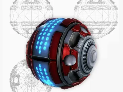 Sci-fi grenade-mine low poly Low-poly 3D model