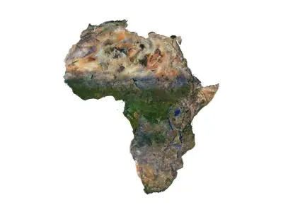 3D Relief of Africa Explore its Diverse Terrain 3D model