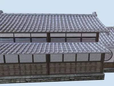 Japanese Dojo PBR  Low-poly 3D model