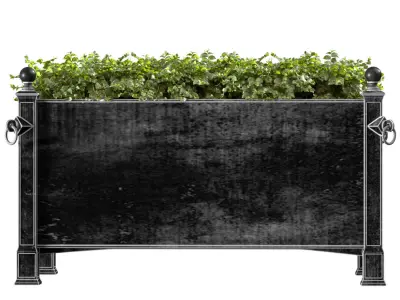 Modern Boxwood in the garden planter RH ArtDeco 3D model