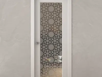 Interior door with treated glass  3D model