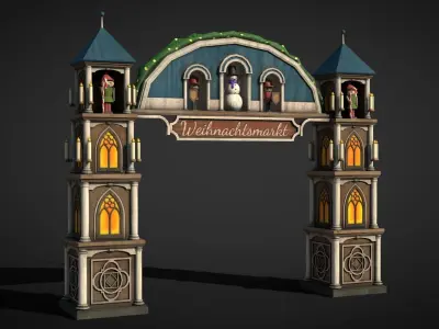 German christmas market gate 3D model