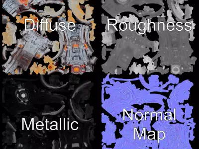 Futuristic SciFi Mechanical Orb Model Pack Low-poly 3D model