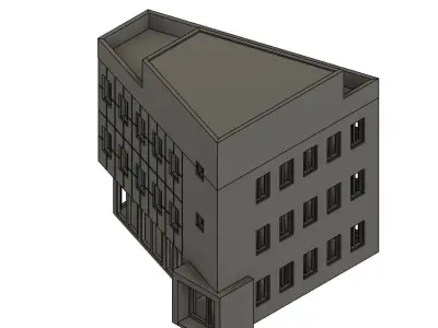 Triangle City House - H0 Scale 3D print model