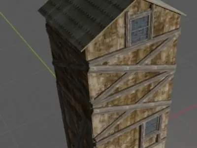 old medieval home tower  3D model