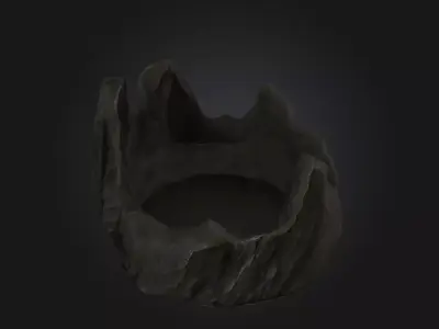 Rocky Throne Stylized Fantasy Stone Seat Game Asset Low-poly 3D model