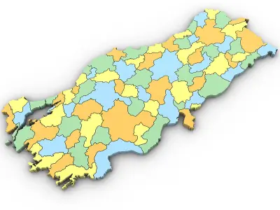 3d Poltiical Map of Turkey 3D model
