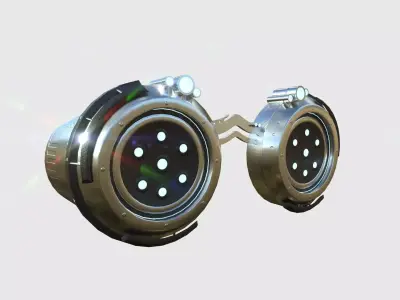SciFi Glasses G10 Aluminum - Character Design Fashion Low-poly 3D model