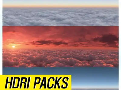 Realistic HDRI 18pcs 12k Sky Cloud Low-poly 3D model