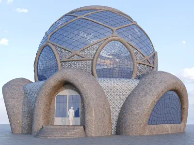 Sphere House Low-poly 3D model