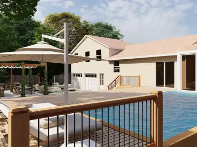 Garden Landscape 3D Model - SketchUp and Lumion Scene 3D model