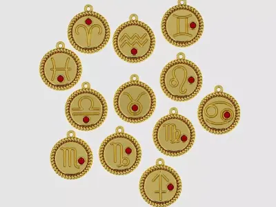 zodiac libra Leo Aries cancer 12 design  3D print model