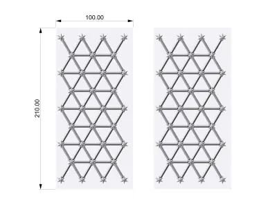 decorative engraved  panel 001  Low-poly 3D model