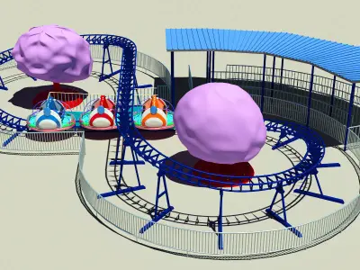 Family Roller Coaster Ride 3D model