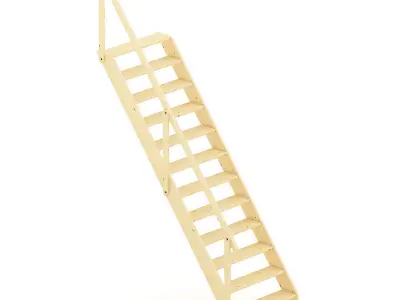 Wooden Stairs 6 3D model