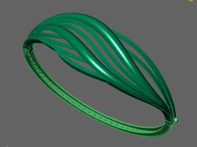 Womens Bracelets Bangles 3DM STL OBJ With Details  3D print model