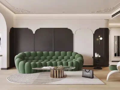 3D model of interior design for French style apartments 3D model