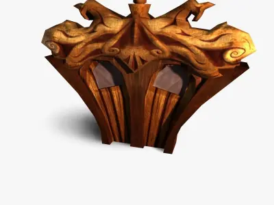 Door wooden box Low-poly 3D model