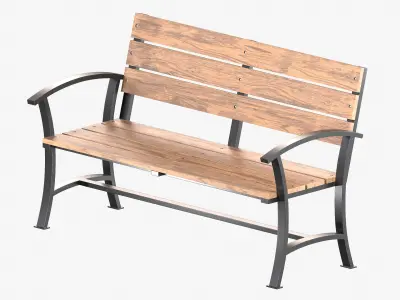 Street Bench 05 Low-poly 3D model
