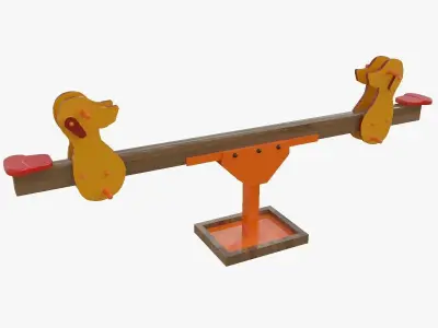 3 Seesaw  Collection Playground Wooden Seesaw Teeter Totter 3D Model Pack