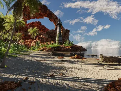 Beach Scene 3D model