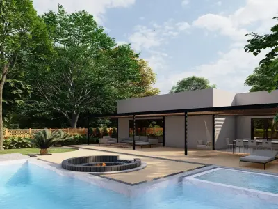 3D Exterior Scene 3D model design garden and landscape 3D 3D model purchase