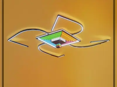 Ceiling Lamp Optical Illusion Squares  unique design low-poly Free low-poly 3D model