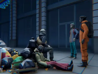 LOW POLY WORLD - MODULAR CITY Low-poly 3D model