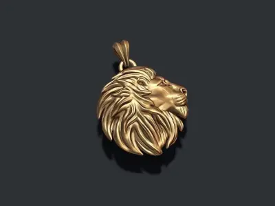 Rounded Lion pendant 3D print model