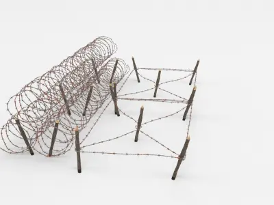 Barb Wire Obstacle 3D model purchase