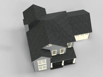 British House Design 16T2 Low-poly 3D model