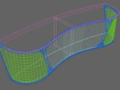 Studio news desk 3D model