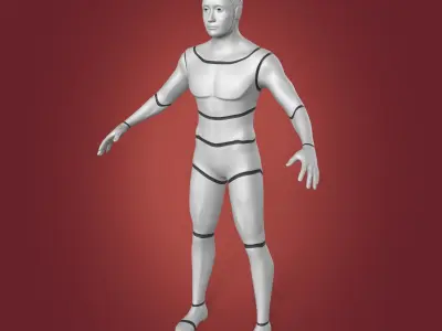 Humanoid Robot Rigged - Cartoon Character Low-poly 3D model