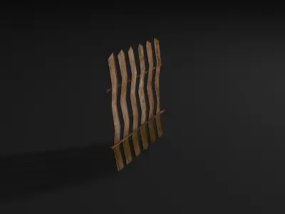 simple wooden FENCE Free low-poly 3D model