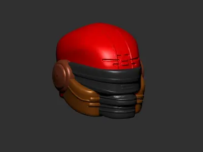Gas mask helmet 3d model scifi Low-poly  3D model 5